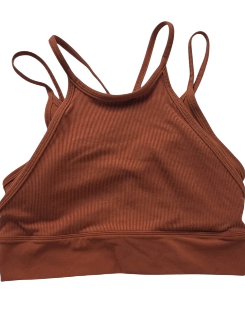 Nike Rusty Copper Ribbed Double-Strap Sports Bra